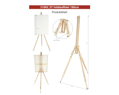 Fältstaffli i trä, maximal höjd 180 cm
