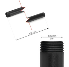 Bild på ett förlängningsrör som är 400 millimeter långt med en diameter på 25 millimeter