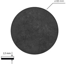 Rund tätningsbricka med en diameter på 83 millimeter och en tjocklek på 2,5 millimeter.