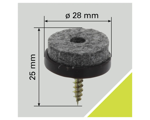 Möbeltass med skruv, diameter 28 mm