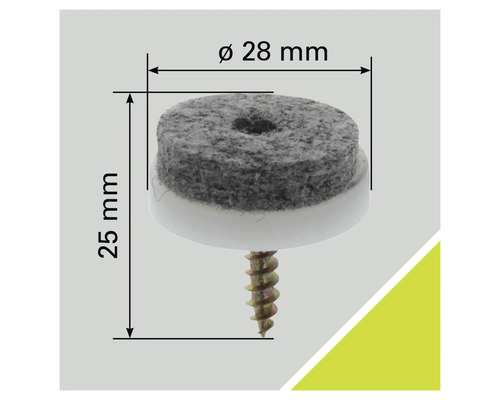 Filtdyna med skruv, diameter 28 millimeter