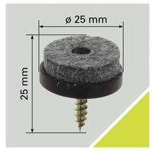 Filtdyna med skruv, diameter 25 millimeter