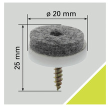 Filttass med skruv, diameter 20 millimeter, total längd 25 millimeter