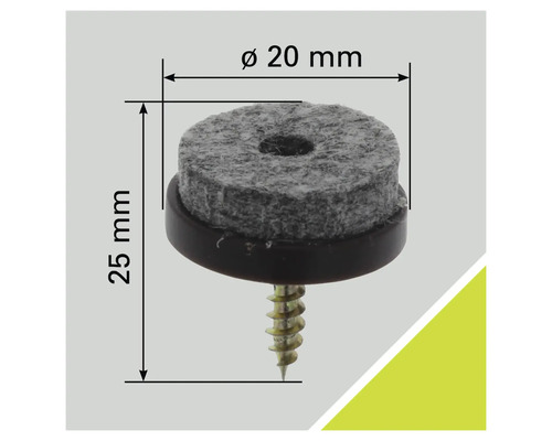 Filttass med skruv, diameter 20 millimeter, höjd 25 millimeter