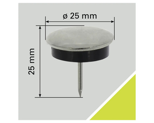 Stolsglidare med spik, diameter 25 millimeter