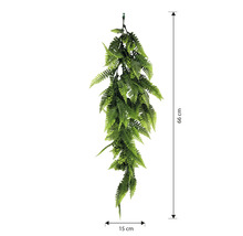 Konstgjord ormbunksgirlang, 66 cm lång och 15 cm bred, för dekoration