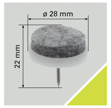 Möbeltass med spik, diameter 28 millimeter