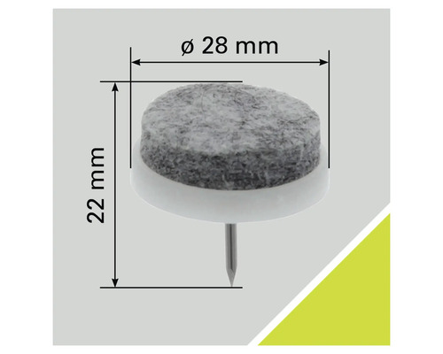 Möbeltass med spik, diameter 28 millimeter