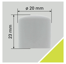 Plaständstycke med måtten 20 mm diameter och 23 mm höjd