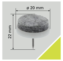 Möbeltass med spik, diameter 20 millimeter