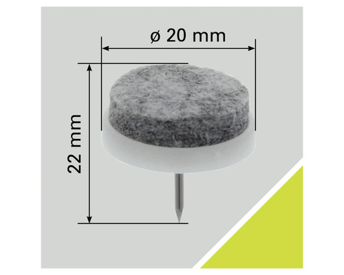 Möbeltass med spik, diameter 20 millimeter