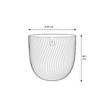 Teknisk ritning av en planteringskärl med måtten diameter 47 centimeter och höjd 40,1 centimeter, Elho Logo