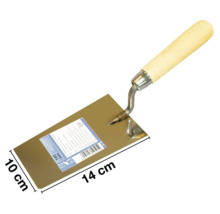 Putslev med trähandtag och måtten 14 cm gånger 10 cm