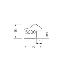 Teknisk ritning av en dekorativ profil med dimensioner.