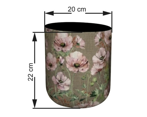 Blomkruka med blommönster, 22 cm hög och 20 cm bred