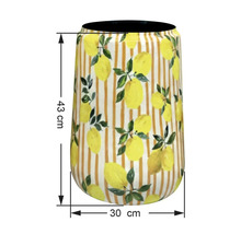 Dekorativ vas med citronmönster, höjd 43 cm, diameter 30 cm