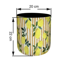 Dekorativ blomkruka med citronmönster, höjd 22 cm, diameter 20 cm