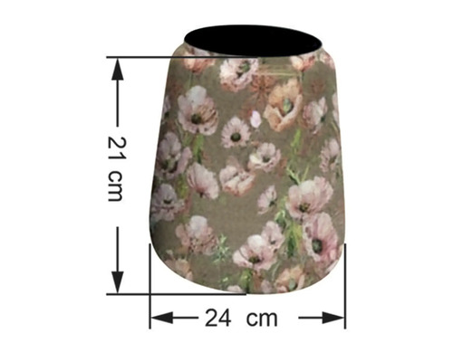 Blomkruka med blommönster, höjd 21 cm, diameter 24 cm
