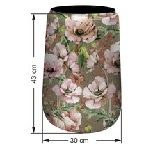 Blomkruka med blommönster, höjd 43 cm, diameter 30 cm