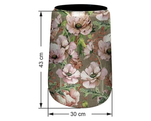 Blomkruka med blommönster, höjd 43 cm, diameter 30 cm