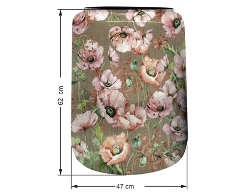 Dekorativ vas med blomstermönster, höjd 62 cm, diameter 47 cm