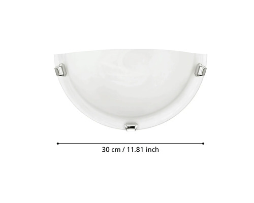 Halvrund vägglampa med måtten 30 cm