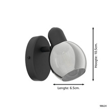 Vägglampa, spotlight, lampa, cirka 10,5 cm hög och cirka 6,5 cm lång