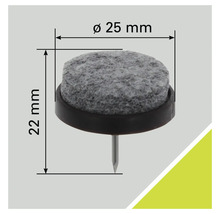 Filttass med spik, diameter 25 millimeter