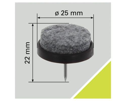 Filttass med spik, diameter 25 millimeter