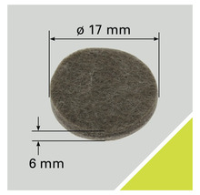 Filttass med en diameter på 17 millimeter och en tjocklek på 6 millimeter