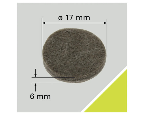 Filttass med en diameter på 17 millimeter och en tjocklek på 6 millimeter