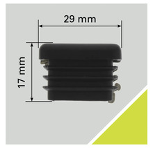 Skyddskåpa i plast som mäter 29 gånger 17 millimeter