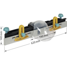 Glasmosaikskärare med en längd på 620 mm och en höjd på 140 mm