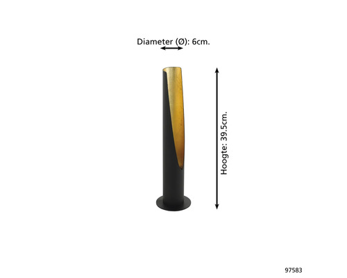 Dekorativ trädgårdslampa, höjd 39,5 cm, diameter 6 cm