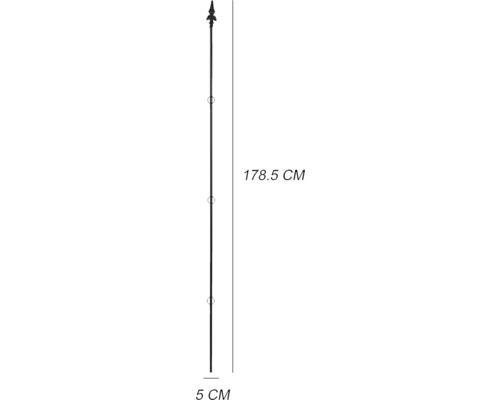 Metallstaketstolpe med en längd på 178,5 cm