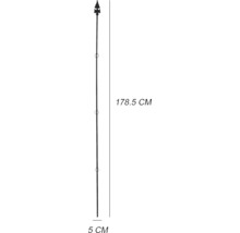 Dekorativ metallstång, 178,5 cm lång, 5 cm bred