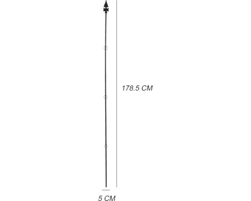 Dekorativ metallstång, 178,5 cm lång, 5 cm bred