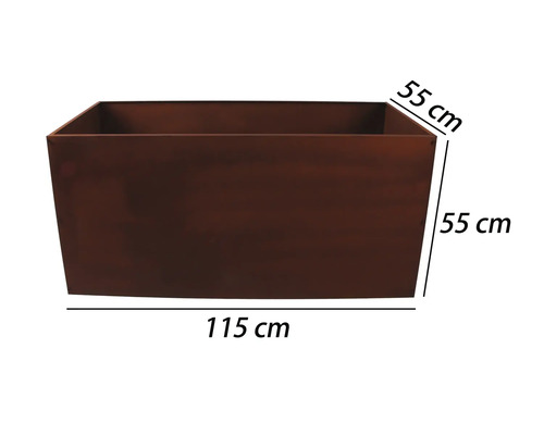 Rektangulär blomlåda med måtten 115 x 55 x 55 cm