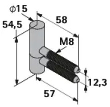 Teknisk ritning av en anslutningsdetalj med måttangivelser