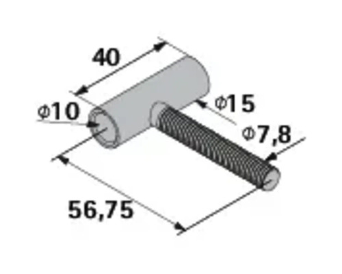 Teknisk ritning av en bult med mått