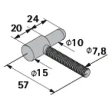 Teknisk ritning av en möbelknapp med måttangivelser