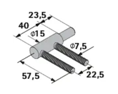 Teknisk ritning av en möbelanslutning med mått