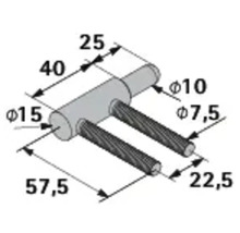 Teknisk ritning av en vajerhållare med mått