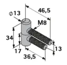 Teknisk ritning av en bultregel med måttangivelser