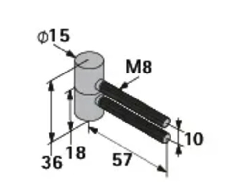 Teknisk ritning av en komponent med måttangivelser
