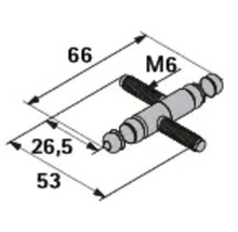 Teknisk ritning av ett anslutningsstycke med måttangivelser