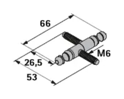 Teknisk ritning av en M6-kontakt med mått