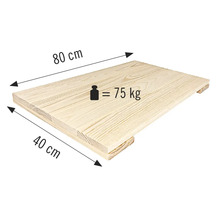Träskiva, 80 x 40 centimeter, lastkapacitet 75 kilogram