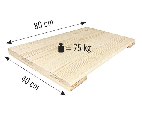 Träskiva, 80 x 40 centimeter, lastkapacitet 75 kilogram