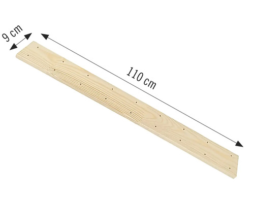 Träbräda som mäter 110 gånger 9 centimeter
